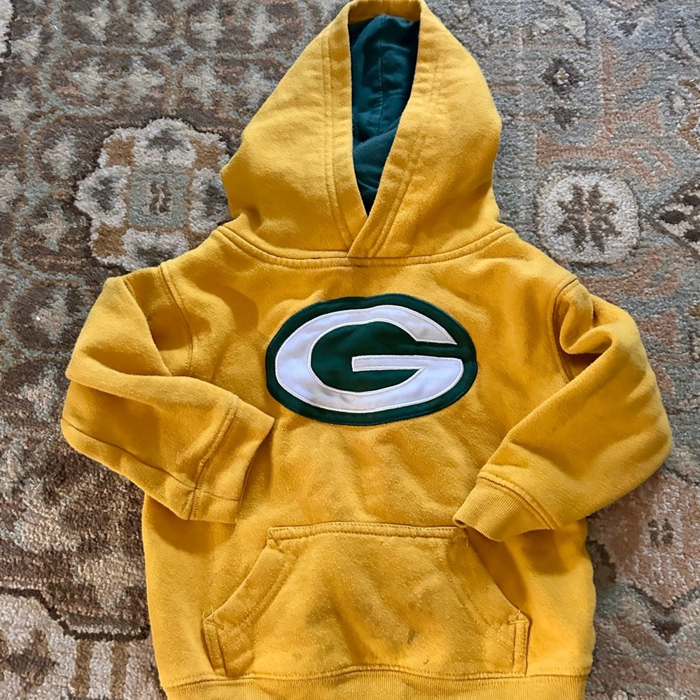 2t Kids Yellow Hoodie with Green Logo